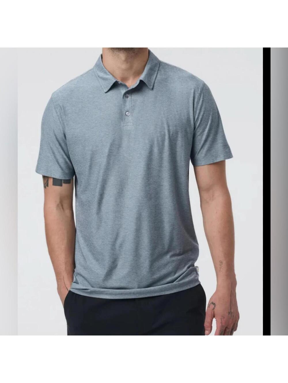 Vuori Men’s Strato Tech Polo Tshirt Lightweight Blue Sz XXL EUC